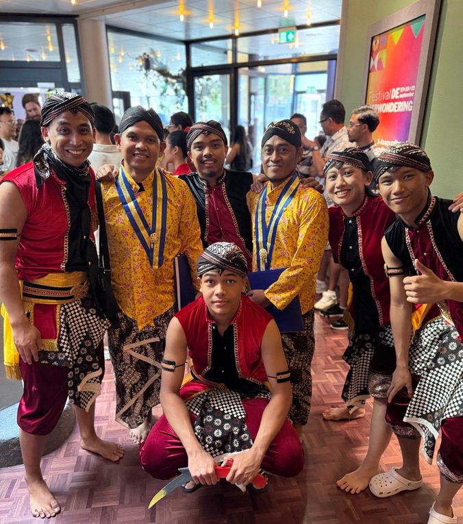 Djaran Kepang-dansers tijdens een optreden in het theater